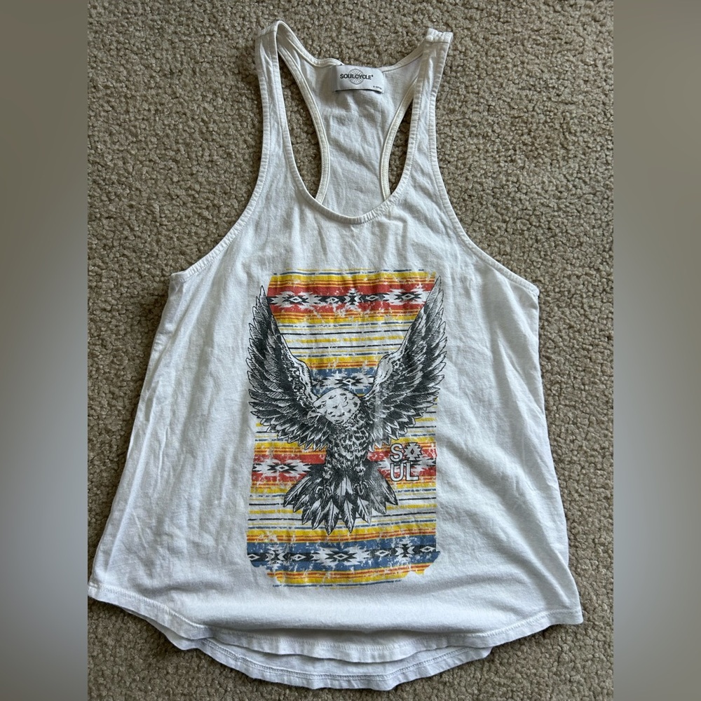 Soul cycle eagle tribal print racerback